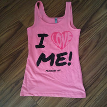 I LOVE ME! Proverbs 19:8 Tank top with black letters and a pink heart