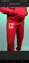 I Love Me! Proverbs 19:8 Jogger pants with all white letters and heart